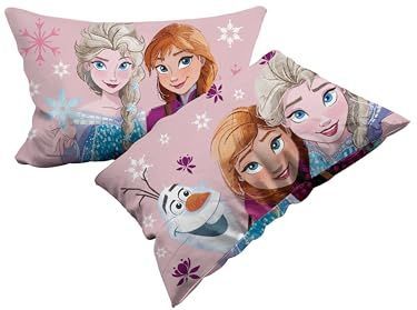 Frozen Set van 2 kussenslopen van katoen, 2 stuks, 100% katoen, 50 x 80 cm, hotelsluiting