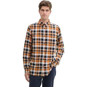 TOM TAILOR heren overhemd, 36707 - Oranje Blue Check, L