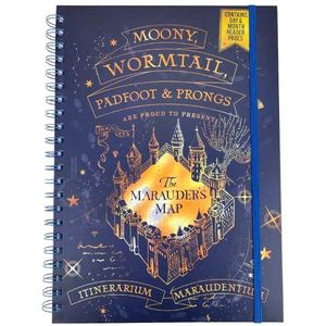 Harry Potter A4 Wiro Notitieboek en dagboek (Marauders Map Design) - Officiële Merchandise