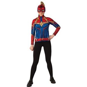 Rubie's Officiële Captain Marvel Hero Kit, Volwassen Dames Top en Hoofddeksel, Maat Medium