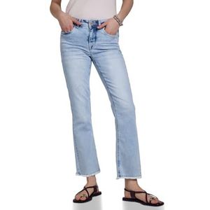 Street One - Studio - Flared Jeans - Blauw - Skinny Fit, Mid Waist, Bootcut, Katoenmix met Stretch