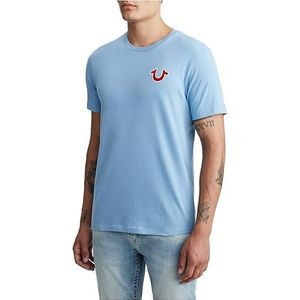 True Religion Men's Buddha Logo Crew Neck Tee, Oasis Blue, XX-Large