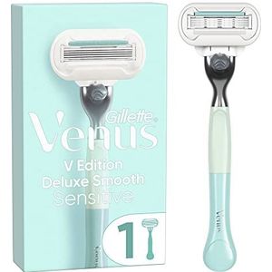 Gillette Venus V Edition Deluxe Smooth Sensitive-scheersysteem Voor Vrouwen- 1 Handvat, 1 Navulmesje, 5 Mesjes Voor Een Langdurig Glad Scheerresultaat