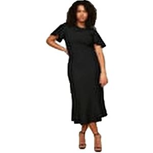 TRENDYOL Dames Midi Bodycon Regular Plus Size Dress, zwart, 48 NL