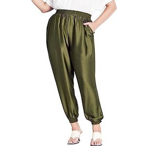 CITY CHIC Vrouwen Plus Size Pant Relaxed Class Casual, Kaki, 50 grote maten