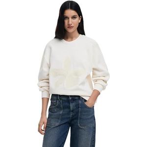 Hoodie - Bloemenprint - Lange Mouwen - Geribde Boorden - Normale Pasvorm