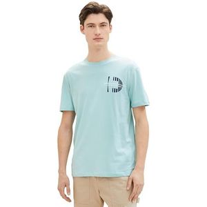 TOM TAILOR Denim T-shirt voor heren, 13117 - Pastel Turquoise, XL