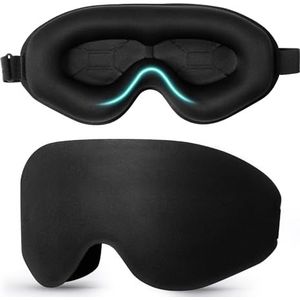 Blendura Slaapmasker, 100% lichtdicht, 3D, superzacht, comfortabel, verstelbare oogschelp, zwart, 3D