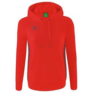 Erima dames Essential Team sweatshirt met capuchon (2072214), rood/slate grey, 36