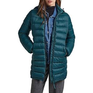 Pepe Jeans Maddie lange puffer jas voor dames, Groen (Regent Green), XS