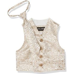 Gol Baby-jongens jacquard-vest met stropdas kledingset, meerkleurig (crème 64), 86 cm
