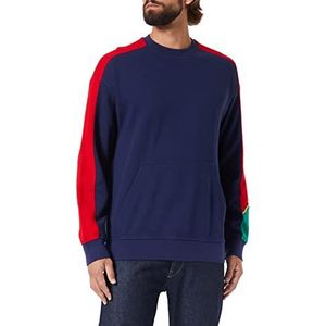 United Colors of Benetton Tricot G/C M/L 3CMAU1035 sweatshirt met capuchon, blauw gekleurde details 901, M voor heren