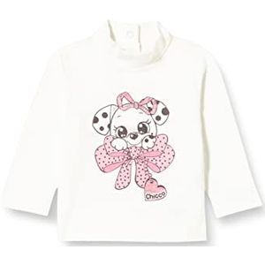 Chicco T-shirt met lange mouwen voor meisjes en meisjes, Roze/Wit, 3 Maanden