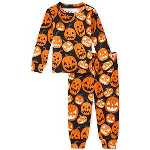 The Children's Place baby girls Family Matching Christmas Holiday Sets, Snug Fit 100% Cotton, Adult, Big Kid, Toddler, Pajama Set, Hlwn Pumpkin, 18-24 Months US