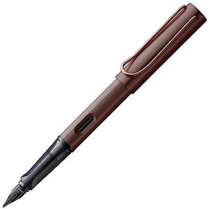 LAMY Lx vulpen 090 – vulpen van geanodiseerd aluminium in de kleur Marron (kastanjebruin) met transparant handvat en stalen veer – veerdikte EF, 1 stuk (1 stuk)