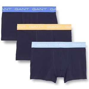 GANT Heren Trunk 3-Pack ondergoed, Evening Blue, Standaard (3-pack), evening blue, One size