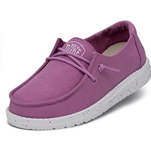 Hey Dude Wendy Youth Slub Canvas Moccasin, Violet, 34 EU, paars, 34 EU