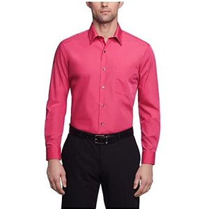 Van Heusen Men's Dress Shirt Fitted Poplin Solid, Desert Rose, 14.5"" Neck 32""-33"" Sleeve