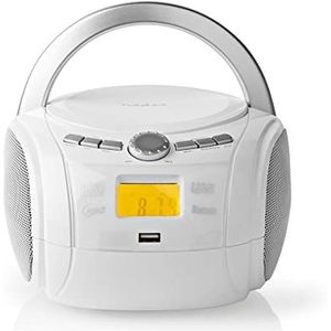 Nedis Boombox Bluetooth CD-speler 9W / wit