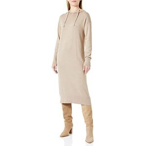 s.Oliver Dames 2121294 gebreide jurk met capuchon, beige, 46