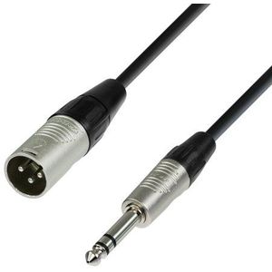 Cable de Audio Estéreo jack Macho 3,5 mm a Hembra 6,35mm de 0,2 m color Negro en