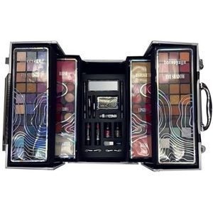 bonvoyage, Professional Colour Makeup Set, 100-delige Make-up Train Case met Oogschaduw, Blush, Lipstick, Mascara, Manicure- en Pedicureset, Applicators en meer, Draagbaar en Modieus