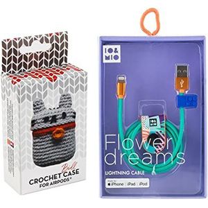 Set Airpods Crochet Bill + USB-datakabel Lightning Flower Dreams
