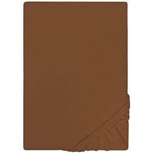biberna 0077155 Hoeslaken Jersey (matrashoogte max. 22 cm) 1x 180x200 cm > 200x200 cm, chocolade