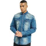 Brandit Riley Jeans overhemd voor heren, blauw (Denim Blue 62), 5XL