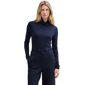 TOM TAILOR T-shirt met lange mouwen voor dames, 10668 - Sky Captain Blue, XL