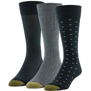 Gold Toe - Herensokken, 3 paar, Zwart/Houtskool, L