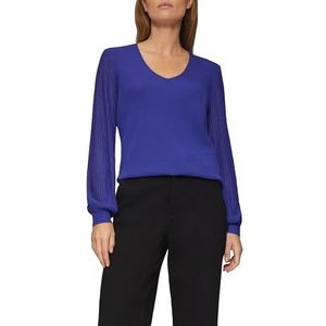 s.Oliver - Gebreide Trui - V-hals - Half Doorschijnende Mouwen