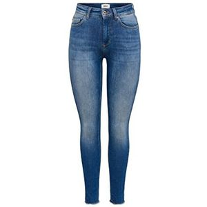 ONLY Onlblush Life Mid Sk Ank Raw Rea403 Noos Jeans voor dames, blauw (medium blue denim), M
