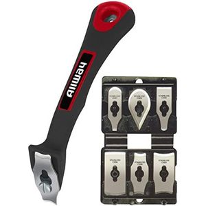 Allway CS6 Schraperset, zachte handgreep, contourschraper, met 6 messen en mesvijl
