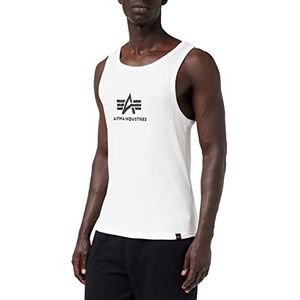 ALPHA INDUSTRIES Heren Logo Tank Korte Mouw Shirt, wit/zwart, S