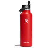 Hydro Flask - Waterfles 621 ml (21 oz) - Vacuüm geïsoleerde roestvrijstalen waterfles met flexibele rietjesdop - BPA-vrij - Standard Mouth - Goji