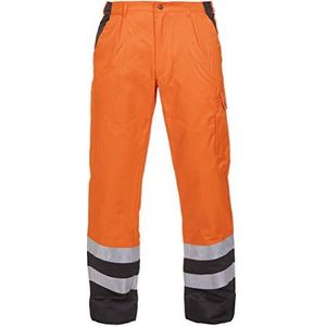 Hydrowear 044463 Hastings Bever EN 20471 Bicolour Summer Trouser, Maat 52, Hi-Vis Oranje/Zwart