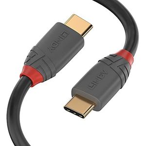 LINDY 36873 3 m USB 2.0 type C kabel 3A, antraciet