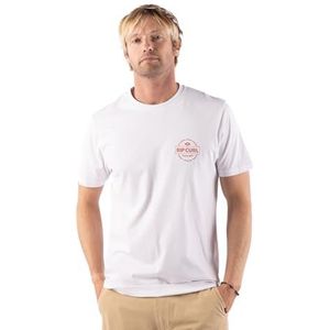 RIP CURL T-shirt voor heren, grafische korte mouwen, ronde hals, standaard pasvorm, grafische korte mouwen, ronde hals, standaard pasvorm, Witte Rip Curl Exc, M