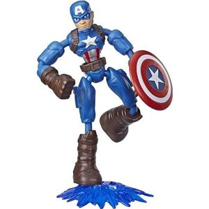 Marvel Avengers Bend and Flex-actiefiguur, flexibele Captain America-figuur van 15 cm, met blastaccessoire, voor kinderen vanaf 6 jaar