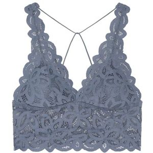 women'secret Bralette kanten nekhouder, blauwe beha voor dames, Lichtblauw, XL