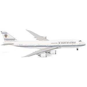 Herpa Modelvliegtuig Boeing 747-8, Koeweit Government, miniatuur op schaal 1:500, verzamelstuk, model zonder standaard, metaal