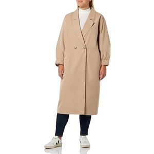 MAMALICIOUS Nmsoffy Ls Trenchcoat Noos Curve voor dames, Nomad, 52/Grote Maten