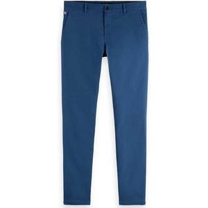 Seasonal Core Chino met mott washed, katoenblend, Atlantic Blue 401, 32W / 30L