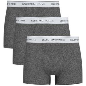 SELETED HOMME SLHLIAM 3-Pack Trunk NOOS, Medium Grey Melange/Detail: Wb1 - Wit, S