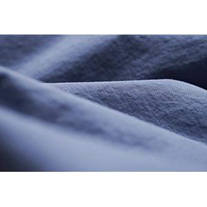 L1NK STUDIO Beddengoed 290 x 260 cm - dekbedovertrek katoen 100% (percal 200 draden) voor bed 200 cm effen kleur Blueberry