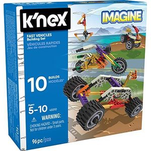 K'Nex Imagine 45510 10 Model Beginner Fun Fast Vehicles Building Set, Construction Toys for Sensory Play, 96 Piece Stem Learning Kit, Educational Toys Suitable for Girls and Boys Aged 5 +