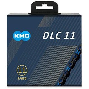 KMC Unisex's DLC 11 Ketting, Zwart/Blauw, 1/2"" x 11/128
