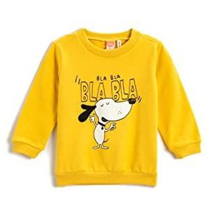 Koton Bedrukt sweatshirt van katoen, ronde hals, sweatshirt voor kinderen, geel (170), 9/12 meses