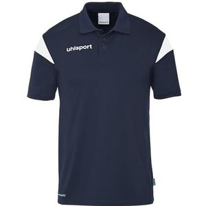 uhlsport Squad 27 Poloshirt voor heren, dames en kinderen, T-shirt met polokraag, marine/wit, 4XL